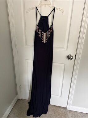 Zara Basic Beaded Blue Maxi